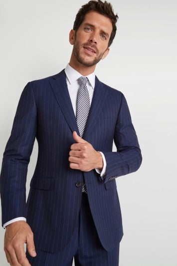 Regular Fit Blue Wide Stripe Suit