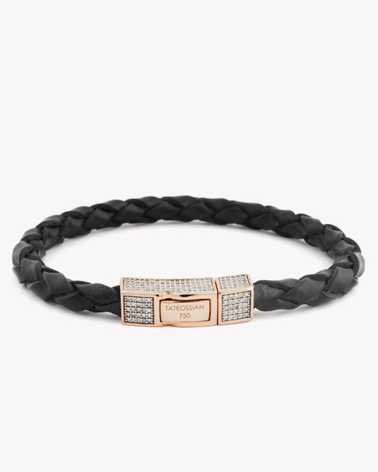 Single Wrap Black Leather Scoubidou Bracelet