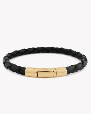 Single Wrap Scoubidou Black Leather Bracelet