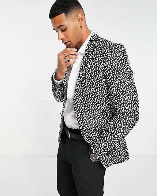 Skinny Fit Glitter Polka Fleck Blazer