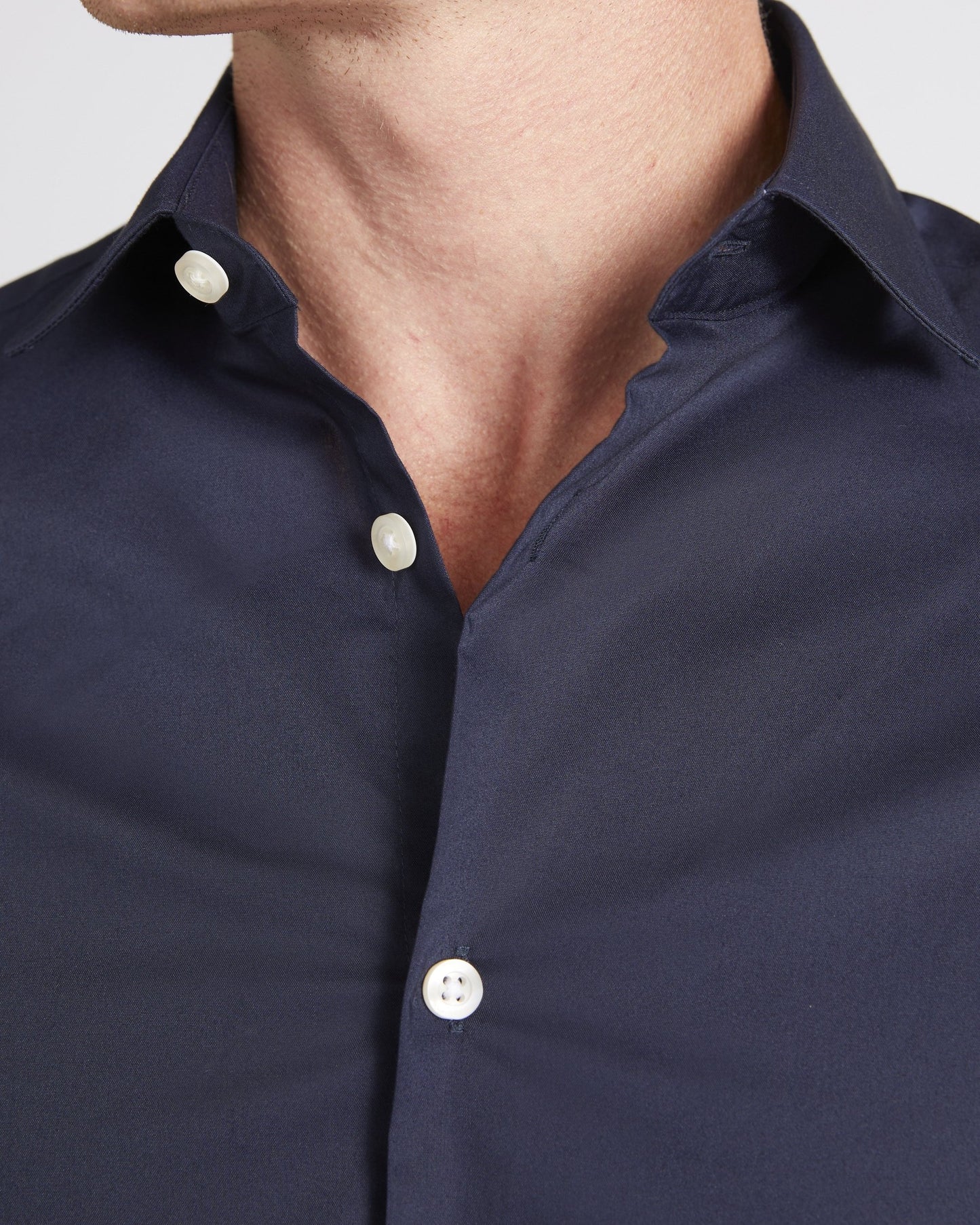 Slim Fit Dark Blue Stretch Shirt