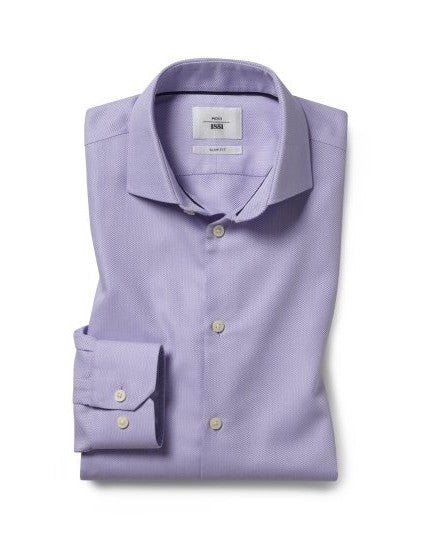 Slim Fit Lilac Arrow Weave Zero Iron Shirt