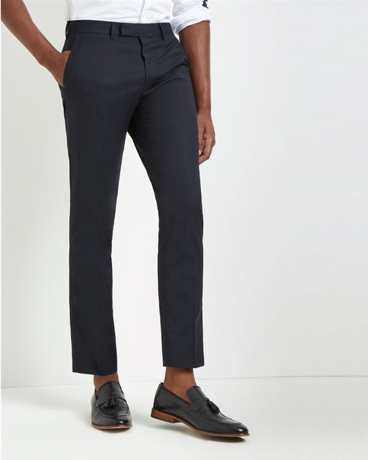 Slim Fit Navy Stretch Trousers