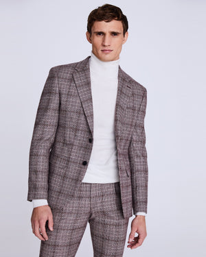 Slim Fit Red Check Jacket