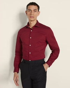Slim Fit Red Stretch Shirt