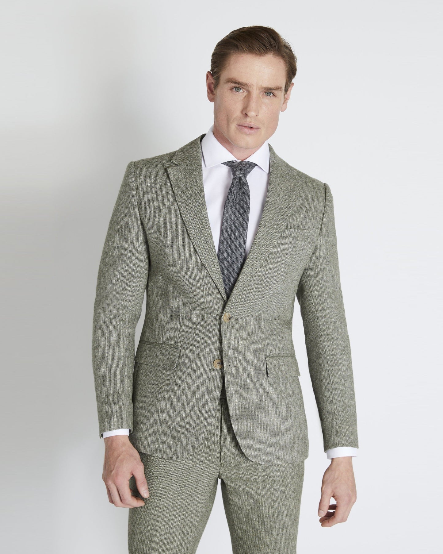 Slim Fit Sage Tweed Suit