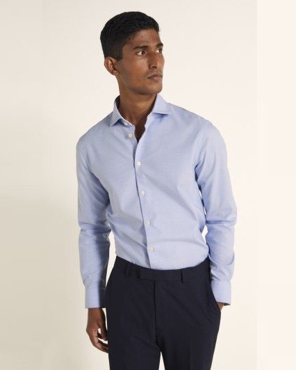 Slim Fit Sky Single Cuff Zero Iron Shirt