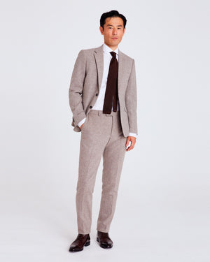 Slim Fit Stone Donegal Tweed Suit