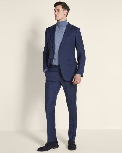 Tailored Fit Navy Twill Suit