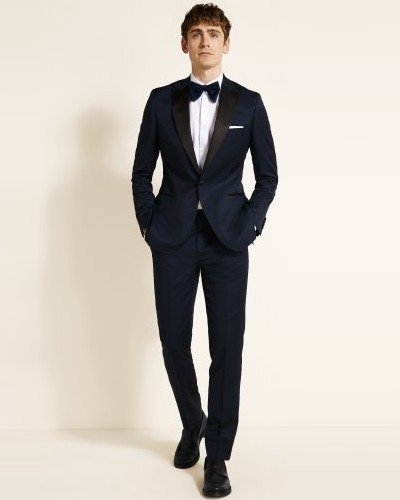 Tailored Fit Navy Twill Tuxedo