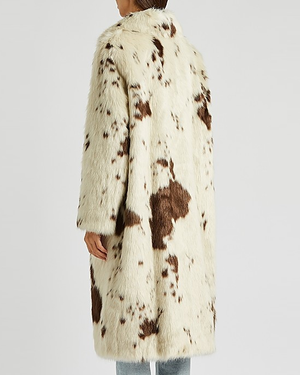 Theresa Cow-Print Faux Fur Coat