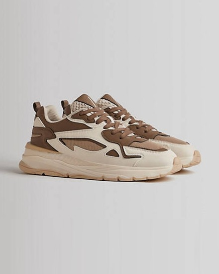 Trainer in Cream and Brown