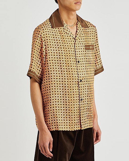 Weave Printed Silk-Twill Shirt