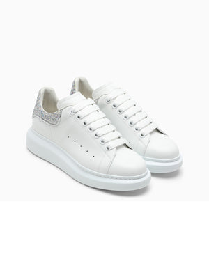 White Oversized Sneakers With Glitters