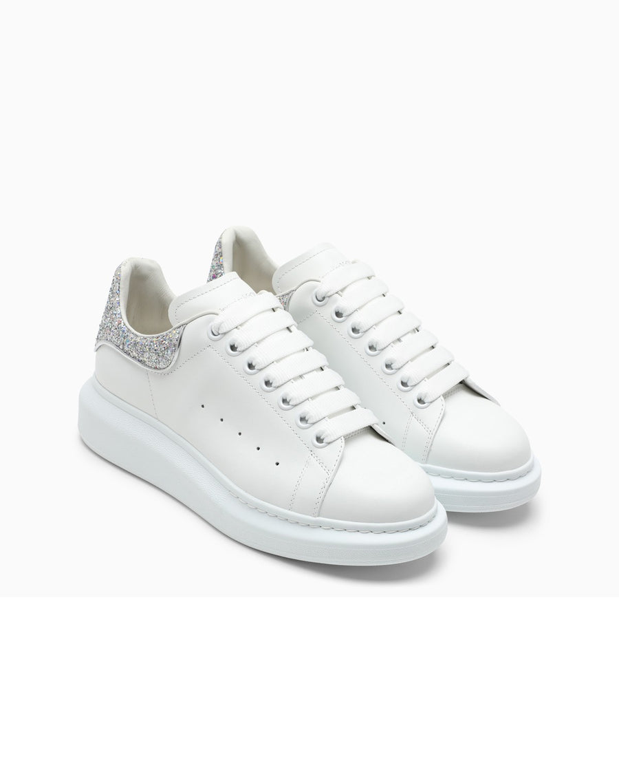 White Oversized Sneakers With Glitters