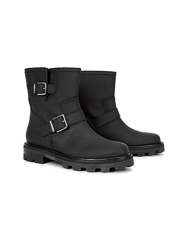 Youth Ii Black Rubberised Leather Ankle Boots