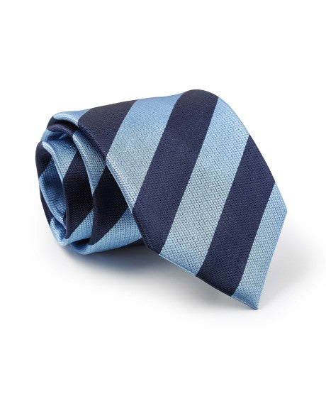 Blue Navy Striped Silk Tie
